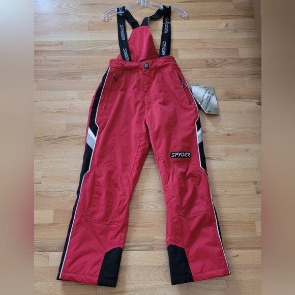 Spyder Vintage Bib Ski Pants Core Collection 2004 Red Black Deadstock New Small - Picture 1 of 7